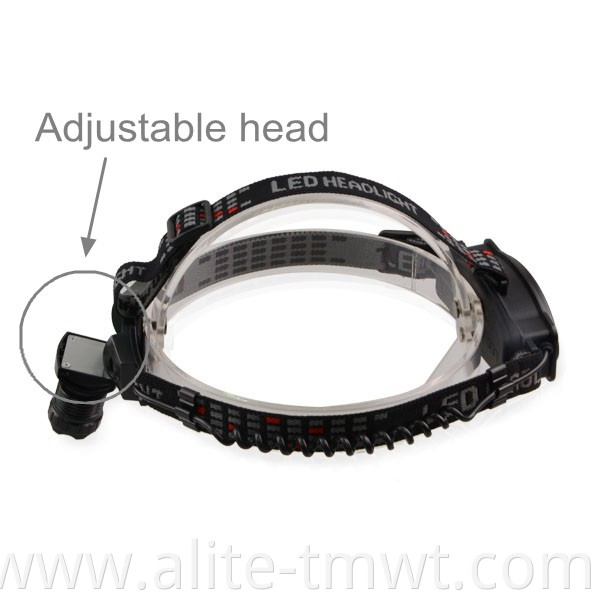 Adjustable head 1000lm 3 modes flashlight rechargeable zoom focus headlamp for camping